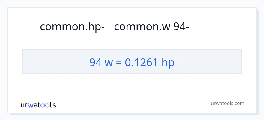 המרה של 94 וואט ל- כּוֹחַ סוּס