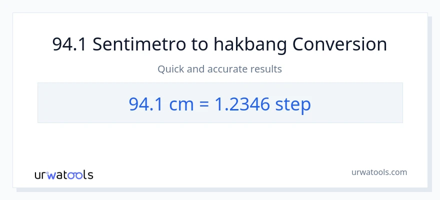 94.1 Mga Sentimetro patungong mga hakbang na conversion