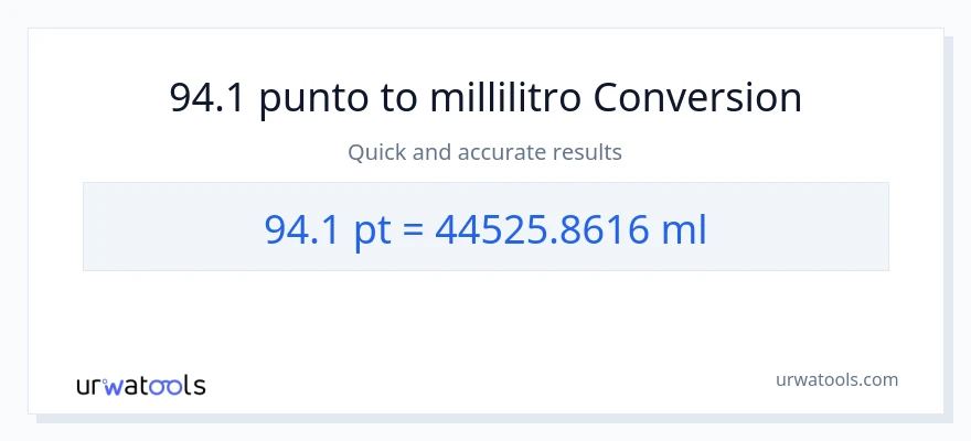 Conversione da 94.1 Pints a millilitri