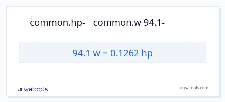 המרה של 94.1 וואט ל- כּוֹחַ סוּס