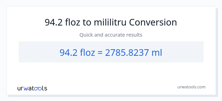 Conversie 94.2 uncii fluide la mililitri