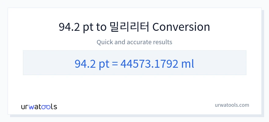 94.2 Pints에서 밀리리터으로의 변환