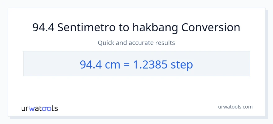 94.4 Mga Sentimetro patungong mga hakbang na conversion