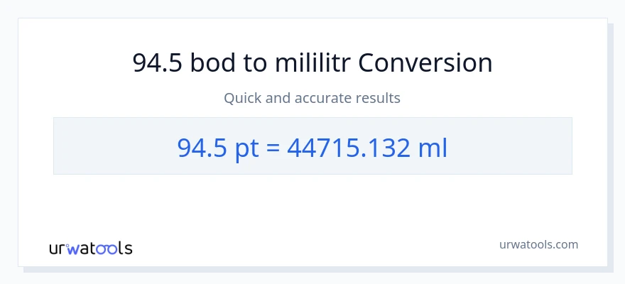 Konverze z Pints na mililitrů: 94.5
