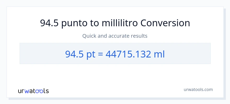 Conversione da 94.5 Pints a millilitri