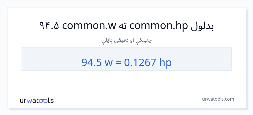 94.5 واټونه ته هارس پاور بدلون