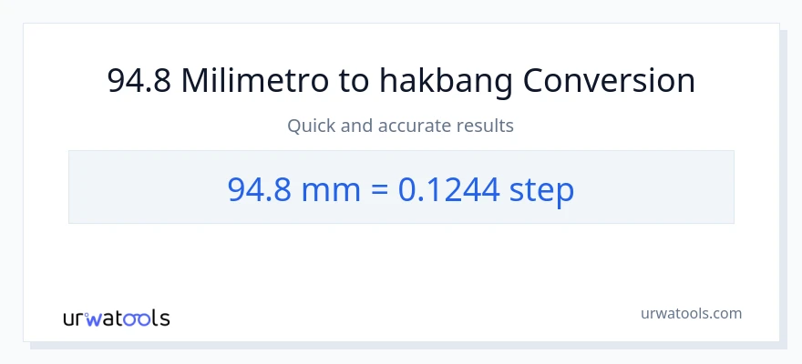 94.8 milimetro patungong mga hakbang na conversion