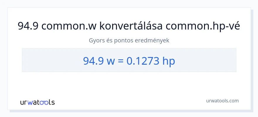 94.9 watt - lóerő konverzió