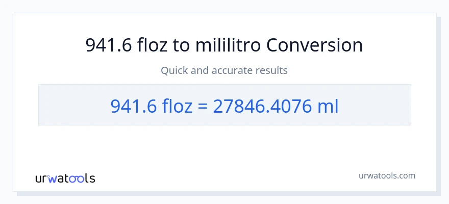 941.6 mga onsa ng likido patungong mga mililitro na conversion