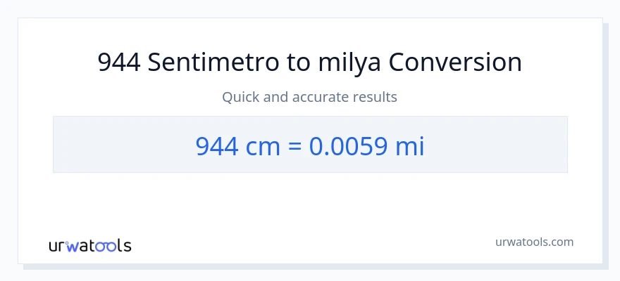 944 Mga Sentimetro patungong milya na conversion