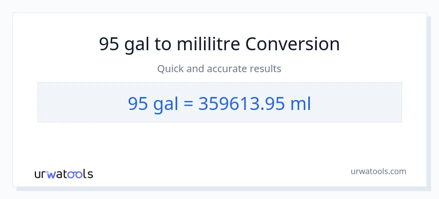 95 Galon'den mililitre'e dönüşüm