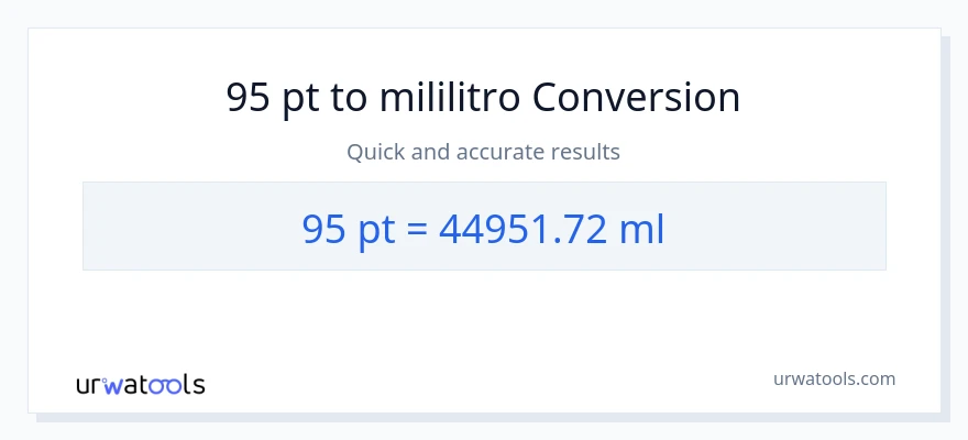 95 Pints patungong mga mililitro na conversion