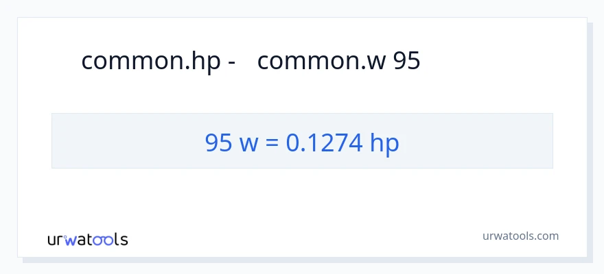 המרה של 95 וואט ל- כּוֹחַ סוּס