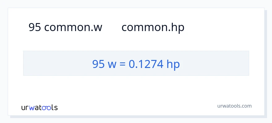 95 واٹ سے ہارس پاور کی تبدیلی