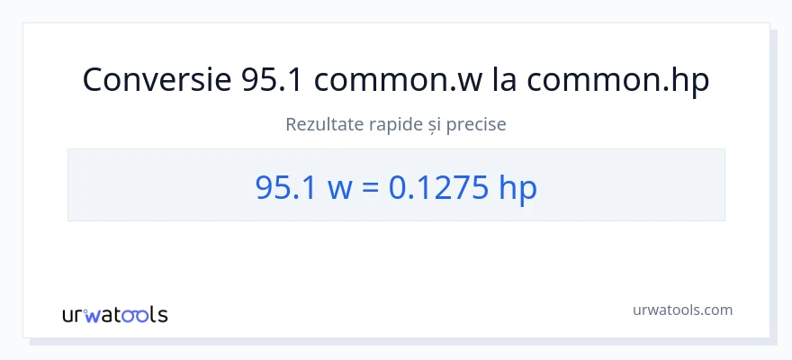 Conversie 95.1 wați la cai putere