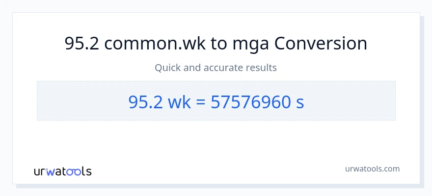95.2 Mga Linggo patungong Segundo na conversion