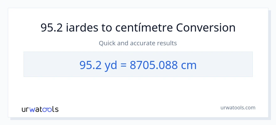 Conversió de 95.2 iardes a Centímetres