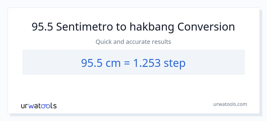 95.5 Mga Sentimetro patungong mga hakbang na conversion