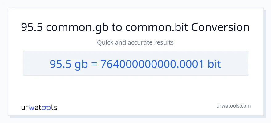 95.5 Gigabytes patungong Bits na conversion