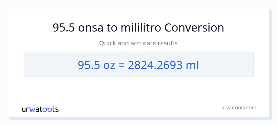 95.5 Mga onsa patungong mga mililitro na conversion