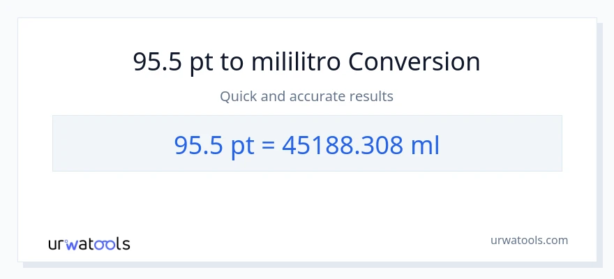 95.5 Pints patungong mga mililitro na conversion