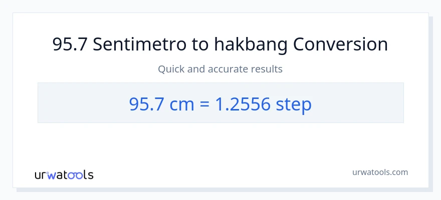 95.7 Mga Sentimetro patungong mga hakbang na conversion