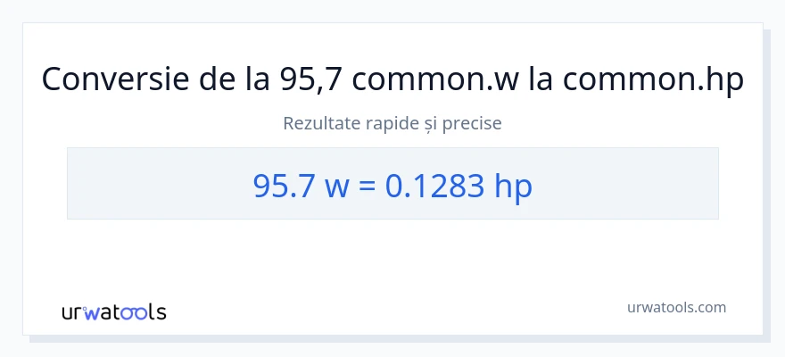 Conversie 95.7 wați la cai putere