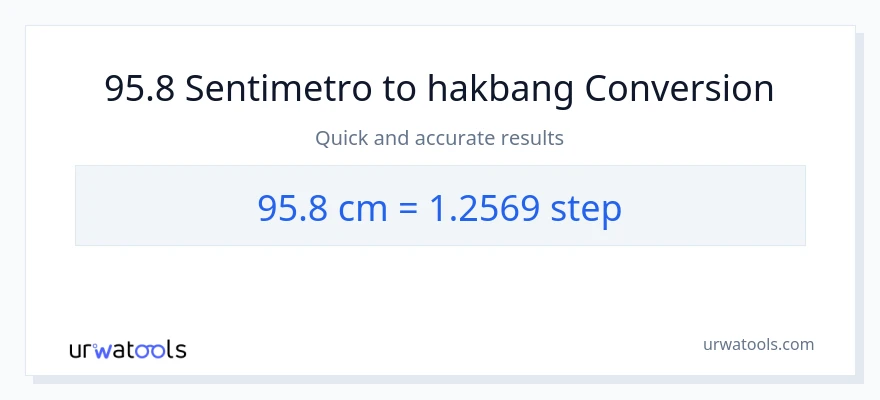 95.8 Mga Sentimetro patungong mga hakbang na conversion