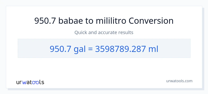 950.7 Mga galon patungong mga mililitro na conversion