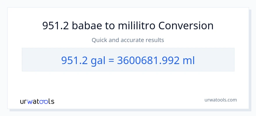 951.2 Mga galon patungong mga mililitro na conversion