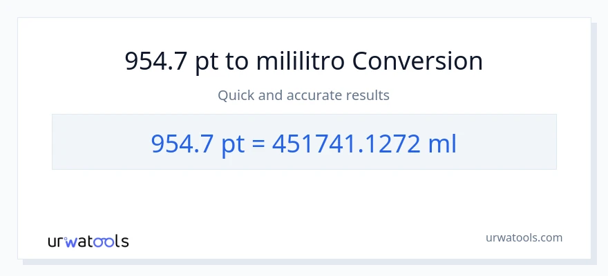 954.7 Pints patungong mga mililitro na conversion