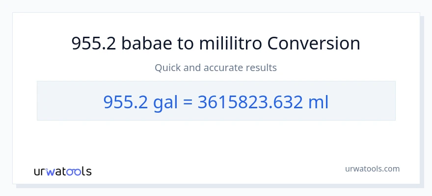 955.2 Mga galon patungong mga mililitro na conversion