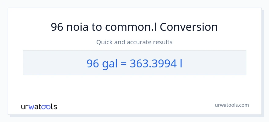 Conversió de 96 Galons a Liters