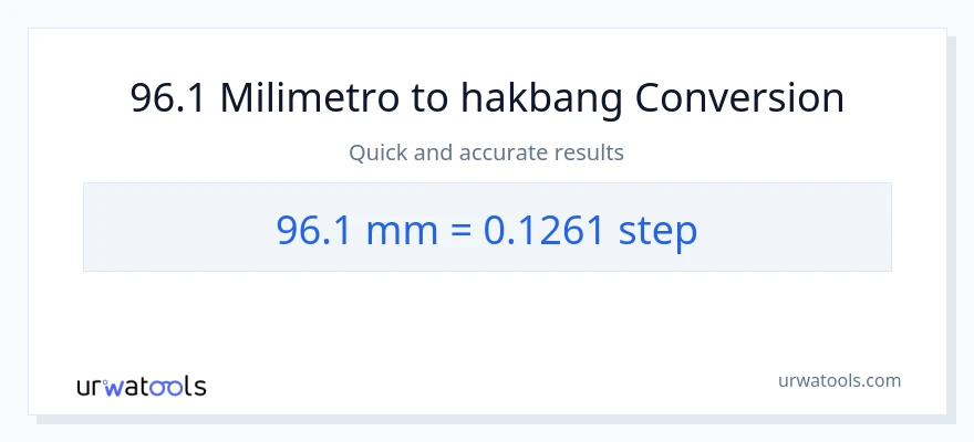 96.1 milimetro patungong mga hakbang na conversion