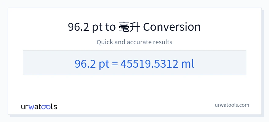96.2 Pints 到 毫升 轉換