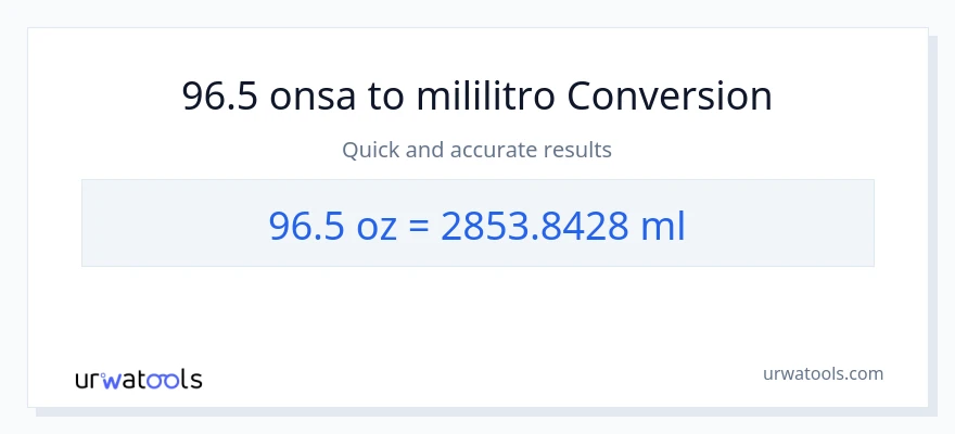 96.5 Mga onsa patungong mga mililitro na conversion