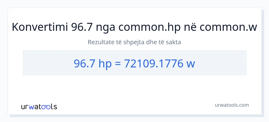 Konvertimi 96.7 kuajfuqi në vat