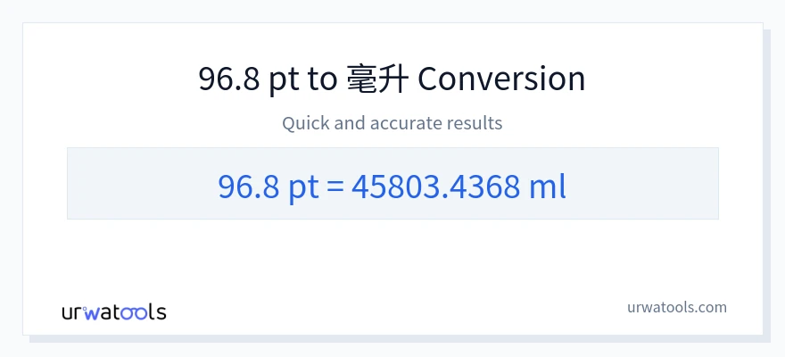 96.8 Pints 到 毫升 轉換