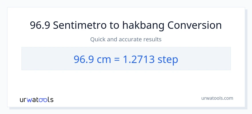96.9 Mga Sentimetro patungong mga hakbang na conversion