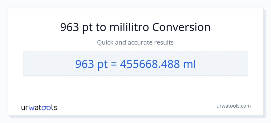 963 Pints patungong mga mililitro na conversion