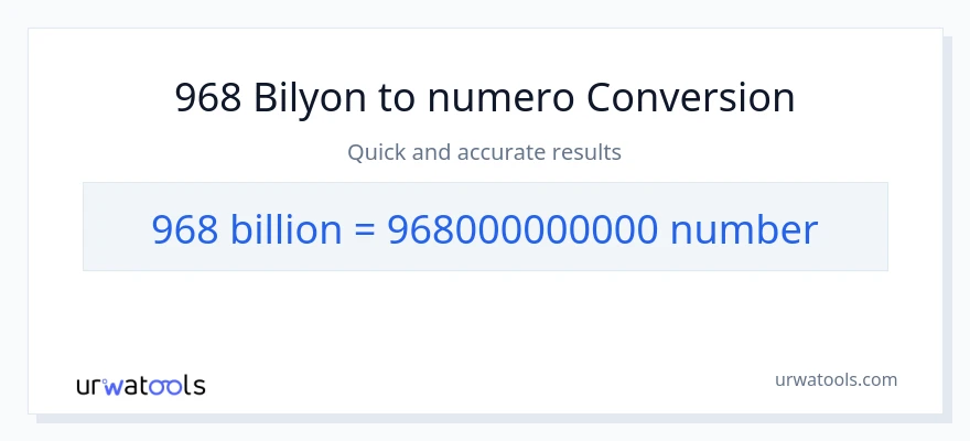 968 bilyon-bilyon patungong mga numero na conversion