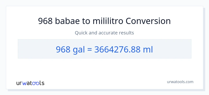 968 Mga galon patungong mga mililitro na conversion