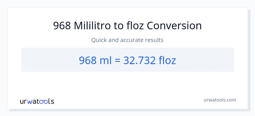 968 mga mililitro patungong mga onsa ng likido na conversion