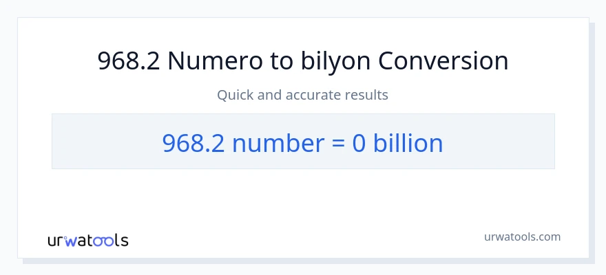 968.2 mga numero patungong bilyon-bilyon na conversion