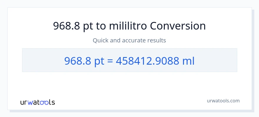 968.8 Pints patungong mga mililitro na conversion