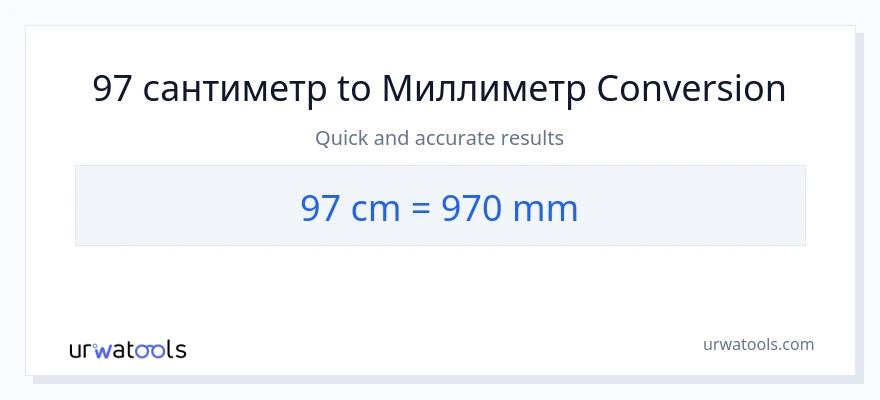 97 Сантиметры в миллиметры преобразование