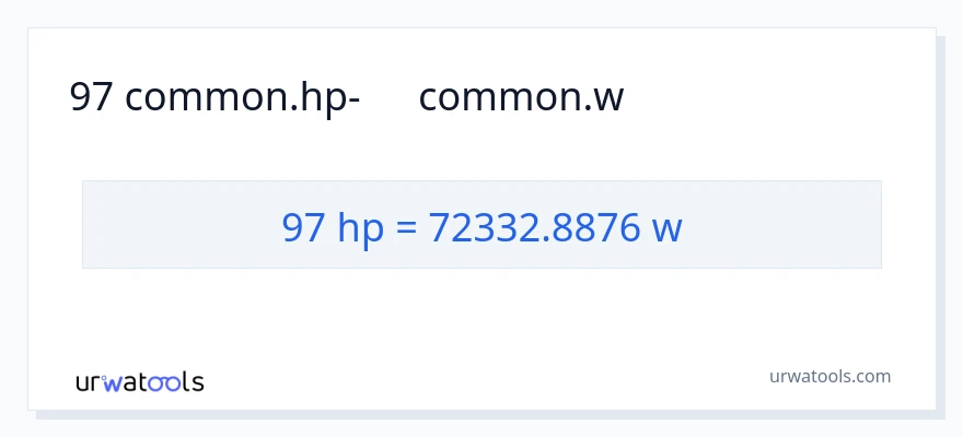 97 ձիաուժ-ից վատտ փոխակերպում