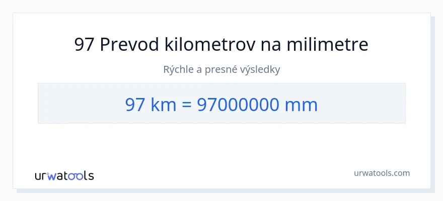 Konverzia z kilometre na milimetre: 97
