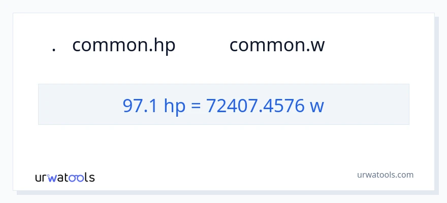 97.1 অশ্বশক্তি থেকে ওয়াট রূপান্তর