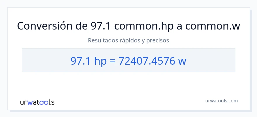 Conversión de 97.1 caballo de fuerza a vatios